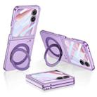 For Honor Magic V Flip 2 GKK Integrated Ultra-thin Full Coverage Phone Case with Magnetic Rotating Bracket(Purple) - 1