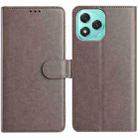 For Honor 400 Lite Global Lambskin 8-card Slot Leather Phone Case(Grey) - 1