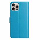For iPhone 16 Pro Max Lambskin 8-card Slot Leather Phone Case(Light Blue) - 3
