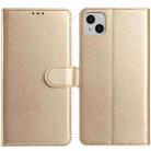 For iPhone 15 Plus Lambskin 8-card Slot Leather Phone Case(Gold) - 1