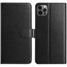 For iPhone 12 Pro Max Lambskin 8-card Slot Leather Phone Case(Black) - 1