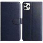 For iPhone 11 Pro Lambskin 8-card Slot Leather Phone Case(Dark Blue) - 1