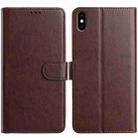 For iPhone X / XS Lambskin 8-card Slot Leather Phone Case(Brown) - 1