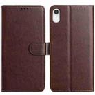 For iPhone XR Lambskin 8-card Slot Leather Phone Case(Brown) - 1