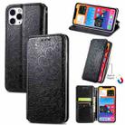 For iPhone 11 Pro Blooming Mandala Embossed Pattern Magnetic Horizontal Flip Leather Case with Holder & Card Slots & Wallet(Black) - 1