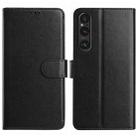 For Sony Xperia 1 V Lambskin 8-card Slot Leather Phone Case(Black) - 1