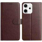 For OPPO Reno14 5G Global Lambskin 8-card Slot Leather Phone Case(Brown) - 1