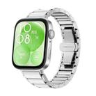 For Huawei Watch Fit Ceramic White Butterfly Buckle Metal Watch Band(Silver) - 1