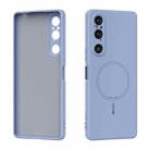 For Sony Xperia 1 V ABEEL Skin-friendly Feel Magsafe Liquid Silicone Phone Case(Sky Blue) - 1