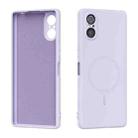 For Sony Xperia 5 V ABEEL Skin-friendly Feel Magsafe Liquid Silicone Phone Case(Lilac Purple) - 1