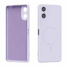 For Sony Xperia 10 VI ABEEL Skin-friendly Feel Magsafe Liquid Silicone Phone Case(Lilac Purple) - 1
