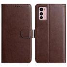 For Motorola Moto G42 Lambskin 8-card Slot Leather Phone Case(Brown) - 1