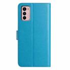 For Motorola Moto G42 Lambskin 8-card Slot Leather Phone Case(Light Blue) - 3
