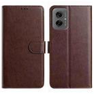 For Motorola Moto G55 Lambskin 8-card Slot Leather Phone Case(Brown) - 1