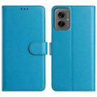 For Motorola Moto G55 Lambskin 8-card Slot Leather Phone Case(Light Blue) - 1