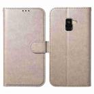 For Samsung Galaxy A5 2018 / A8 2018 Lambskin 8-card Slot Leather Phone Case(Grey) - 1