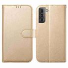 For Samsung Galaxy S22+ 5G Lambskin 8-card Slot Leather Phone Case(Gold) - 1