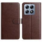 For Xiaomi 14T Pro Lambskin 8-card Slot Leather Phone Case(Brown) - 1