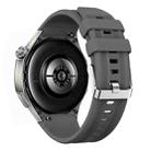 For Huawei Watch GT 6 Pro Silver Steel Buckle Solid Color Silicone Watch Band(Dark Grey) - 2