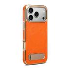 For iPhone 17 Pro Denior A25 MagSafe Genuine Leather Phone Case with Holder(Orange) - 2