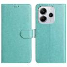 For Redmi Note 14 4G 164.84mm Lambskin 8-card Slot Leather Phone Case(Green) - 1