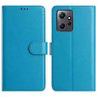 For Redmi Note 12 Pro 4G Lambskin 8-card Slot Leather Phone Case(Light Blue) - 1