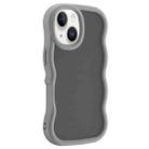 For iPhone 15 Big Wave Skin Feel Phone Case(Grey) - 1