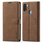 For Samsung Galaxy A11 Forwenw F1 Series Matte Strong Magnetism Horizontal Flip Leather Case with Holder & Card Slots & Wallet & Photo Frame(Brown) - 1