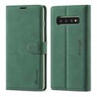 For Samsung Galaxy S10+ Forwenw F1 Series Matte Strong Magnetism Horizontal Flip Leather Case with Holder & Card Slots & Wallet & Photo Frame(Green) - 1