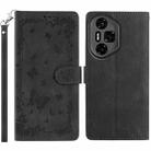 For Honor 300 Ultra Secret Garden Butterfly Pattern Leather Phone Case(Black) - 1