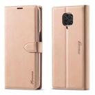 For Xiaomi Redmi Note 9S / 9 Pro / 9 Pro Max Forwenw F1 Series Matte Strong Magnetism Horizontal Flip Leather Case with Holder & Card Slots & Wallet & Photo Frame(Rose Gold) - 1