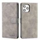 Diaobaolee Pure Fresh Texture Horizontal Flip Leather Case for iPhone 12 / 12 Pro, with Holder & Card Slots & Wallet & Photo Frame(Grey) - 1