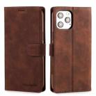 Diaobaolee Pure Fresh Texture Horizontal Flip Leather Case for iPhone 12 Pro Max, with Holder & Card Slots & Wallet & Photo Frame(Brown) - 1