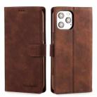 Diaobaolee Pure Fresh Texture Horizontal Flip Leather Case for iPhone 12 mini, with Holder & Card Slots & Wallet & Photo Frame(Brown) - 1