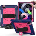 Contrast Color Robot Shockproof Silicone + PC Protective Case with Holder For iPad Air 2022 / 2020 10.9 (Navy Blue Rose) - 1