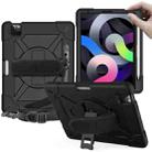 Contrast Color Robot Shockproof Silicone + PC Protective Case with Holder For iPad Air 2022 / 2020 10.9 (Black) - 1