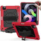 Contrast Color Robot Shockproof Silicone + PC Protective Case with Holder For iPad Air 2022 / 2020 10.9 (Red Black) - 1