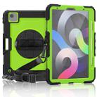 Shockproof Colorful Silicone + PC Protective Case with Holder & Shoulder Strap & Hand Strap & Pen Slot For iPad Air 2022 / 2020 10.9 (Black Yellow Green) - 1