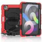 Shockproof Colorful Silicone + PC Protective Case with Holder & Shoulder Strap & Hand Strap & Pen Slot For iPad Air 2022 / 2020 10.9 (Red) - 1