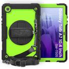 For Samsung Galaxy Tab A7 (2020) T500/T505 Shockproof Colorful Silicone + PC Protective Case with Holder & Shoulder Strap & Hand Strap & Pen Slot(Black Yellow Green) - 1