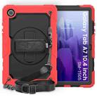 For Samsung Galaxy Tab A7 (2020) T500/T505 Shockproof Colorful Silicone + PC Protective Case with Holder & Shoulder Strap & Hand Strap & Pen Slot(Red) - 1