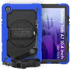 For Samsung Galaxy Tab A7 (2020) T500/T505 Shockproof Colorful Silicone + PC Protective Case with Holder & Shoulder Strap & Hand Strap & Pen Slot(Blue) - 1