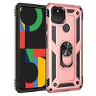 For Google Pixel 5 XL Shockproof TPU + PC Protective Case with 360 Degree Rotating Holder(Rose Gold) - 1