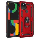 For Google Pixel 5 XL Shockproof TPU + PC Protective Case with 360 Degree Rotating Holder(Red) - 1