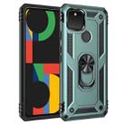 For Google Pixel 5 Shockproof TPU + PC Protective Case with 360 Degree Rotating Holder(Green) - 1