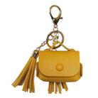Leather Tassels Earphones Shockproof Protective Case for Apple AirPods 1/2(Yellow) - 1