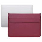 PU Leather Ultra-thin Envelope Bag Laptop Bag for MacBook Air / Pro 15 inch, with Stand Function(Wine Red) - 1