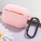 MERCURY GOOSPERY Solid Color Silicone Earphone Case for AirPods Pro, with Hook & Dustproof Plug(Pink) - 1