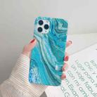 For iPhone 11 Marble Pattern TPU Protective Case (Shining Green) - 1