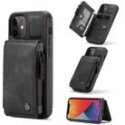 For iPhone 12 mini CaseMe C20 Multifunctional PC + TPU Protective Case with Holder & Card Slot & Wallet (Black) - 1